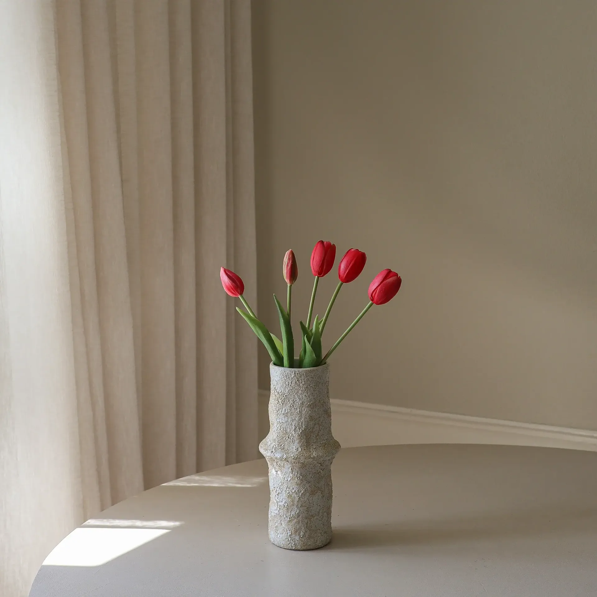 Buquê de tulipas artificiais, Vermelho light, 5 unid. Botané