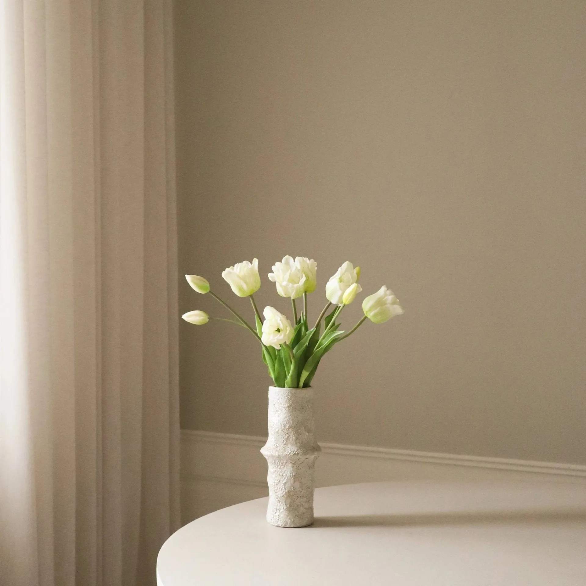 Buquê de tulipas triumph artificiais, Branco, 10 unid. Botané
