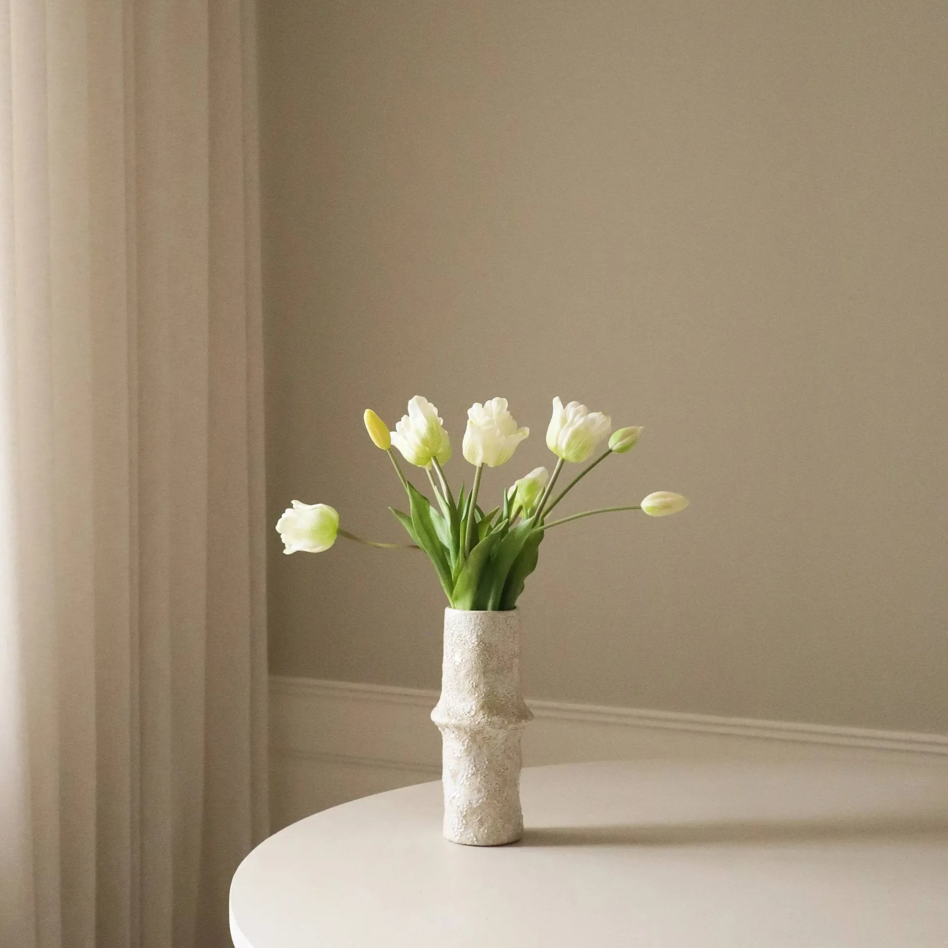 Buquê de tulipas triumph artificiais, Branco, 10 unid. Botané