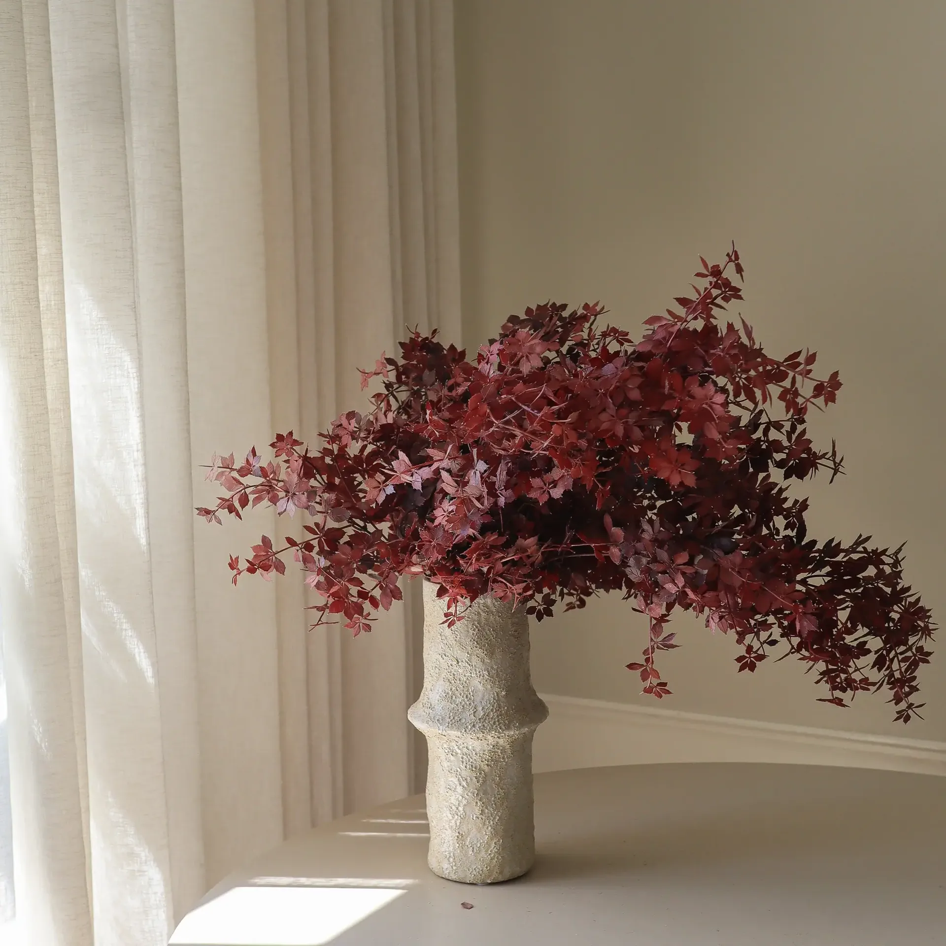 Burgundy Maple Branch ramo artificial, 107 cm, 4 unid. Botané
