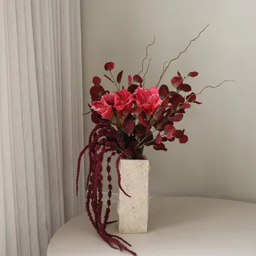 Deep bloom ramo artificial - Amarílis, eucalipto, amaranto, ramos, 120 cm - Botané