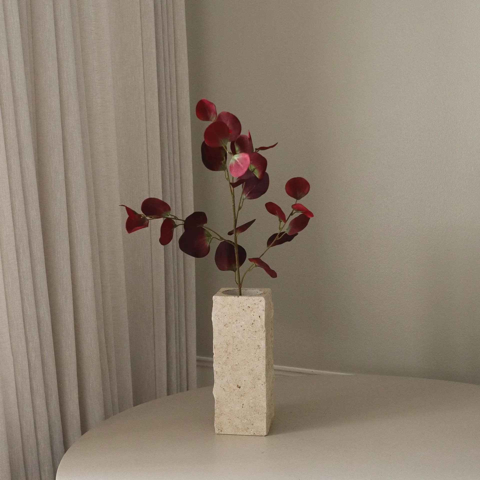 Eucalipto ramo artificial, Bordeaux, 84 cm Botané