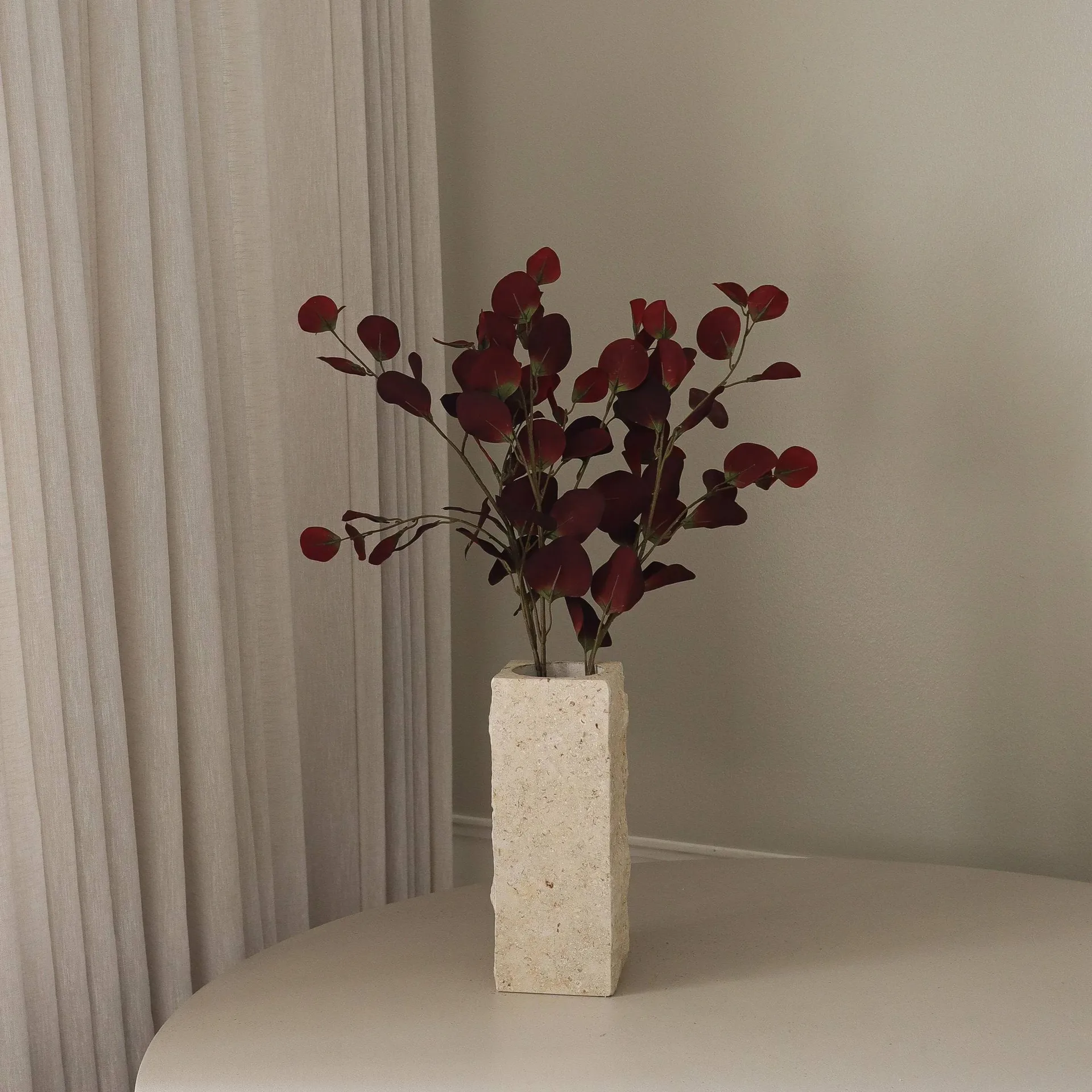 Eucalipto ramo artificial, Bordeaux, 84 cm Botané