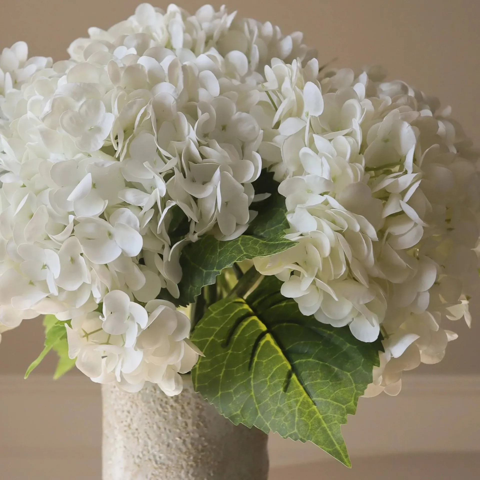 Hortênsia buquê artificial, Branco, 7 unid. Botané