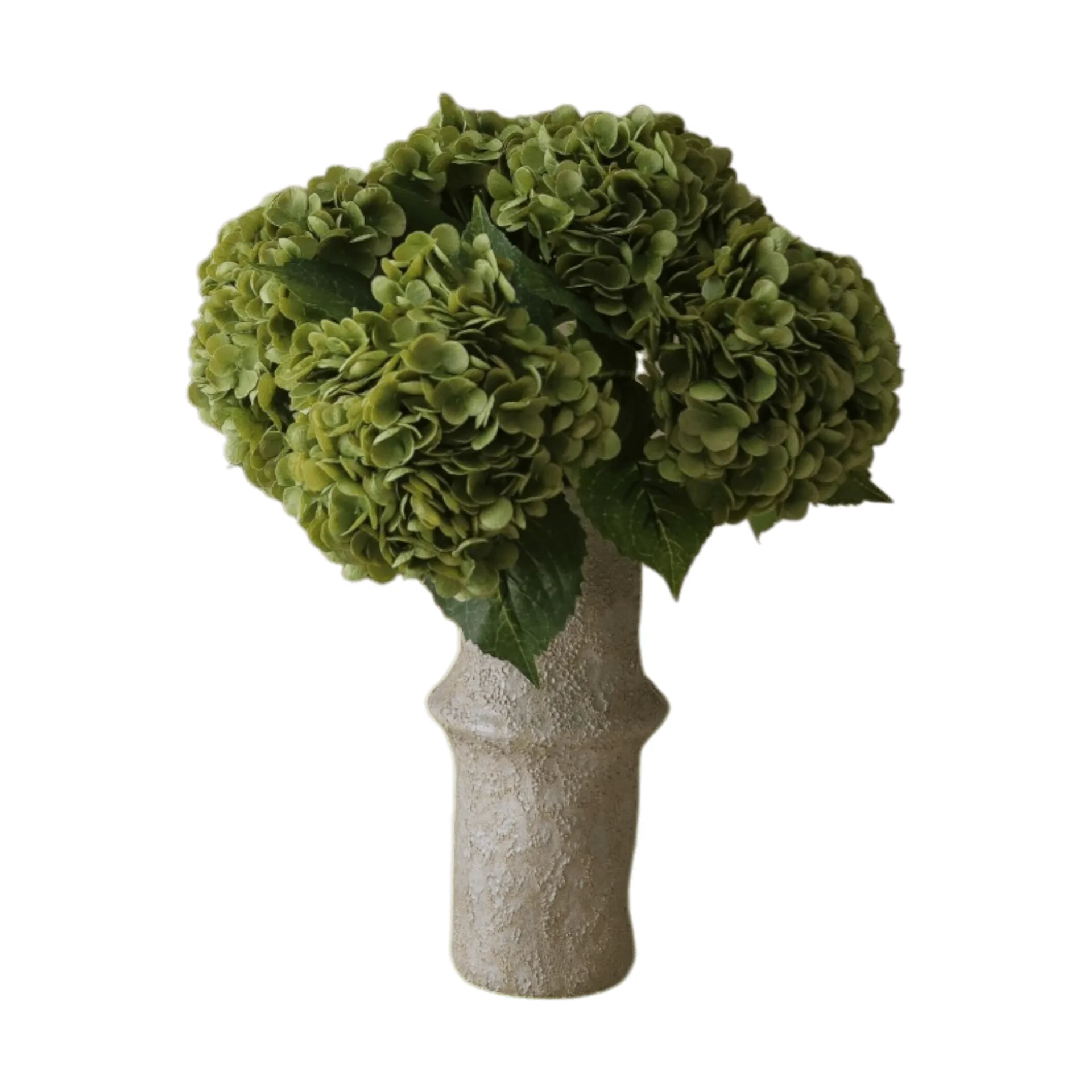 Hortênsia buquê artificial, Verde musgo, 51 cm, 6 unid. Botané