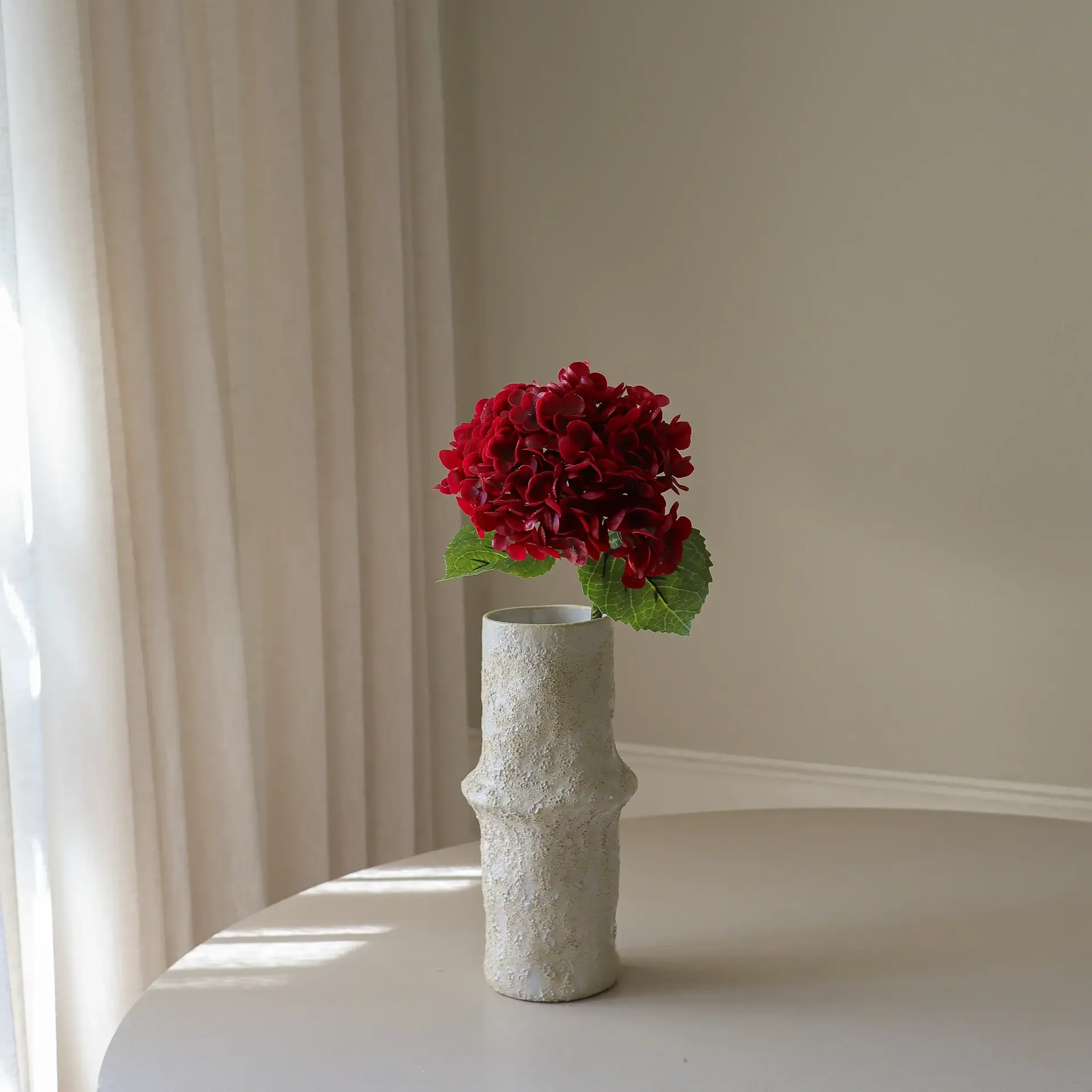 Hortensia flor artificial, Vermelho, 51 cm, 1 un. Botané
