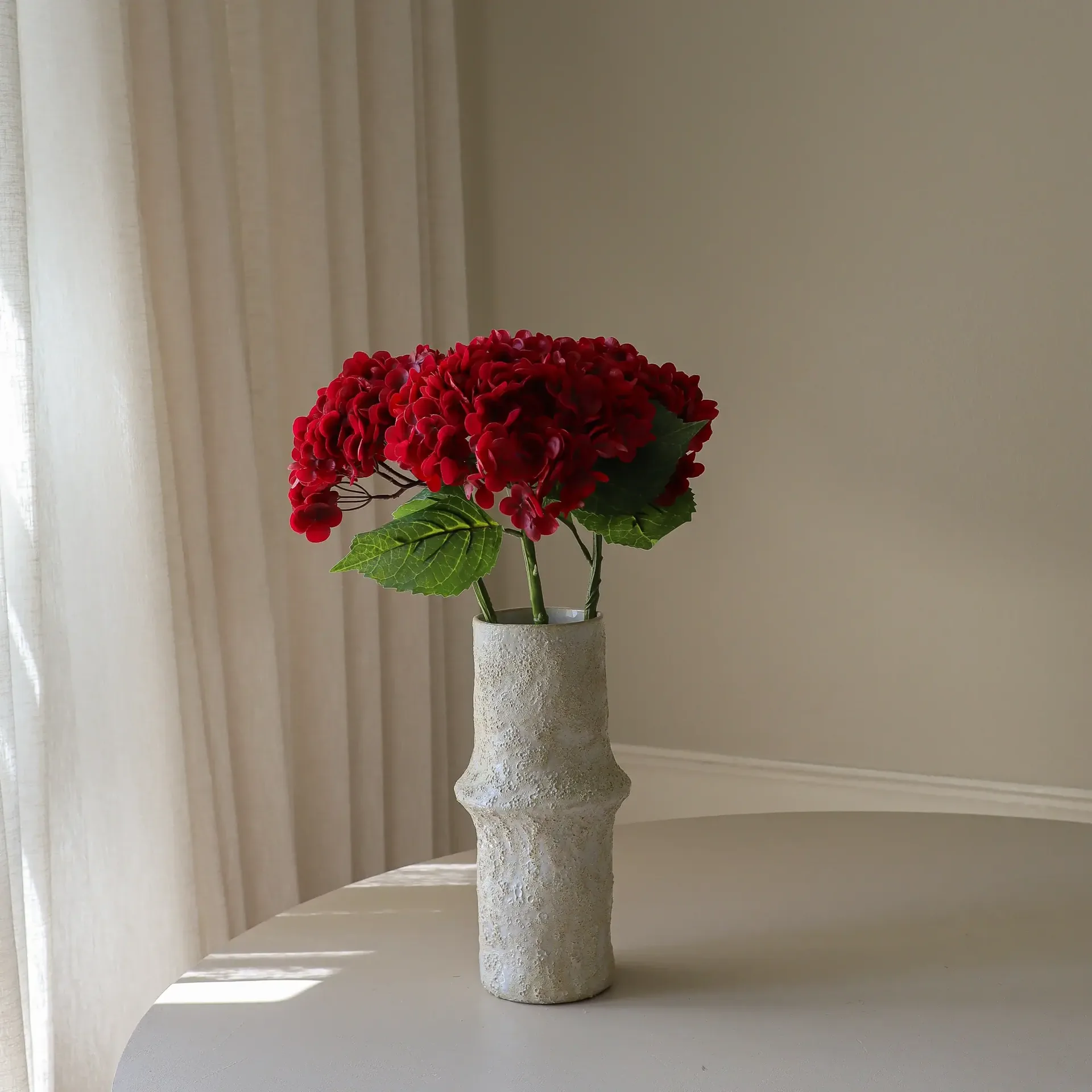 Hortensia flor artificial, Vermelho, 51 cm, 1 un. Botané