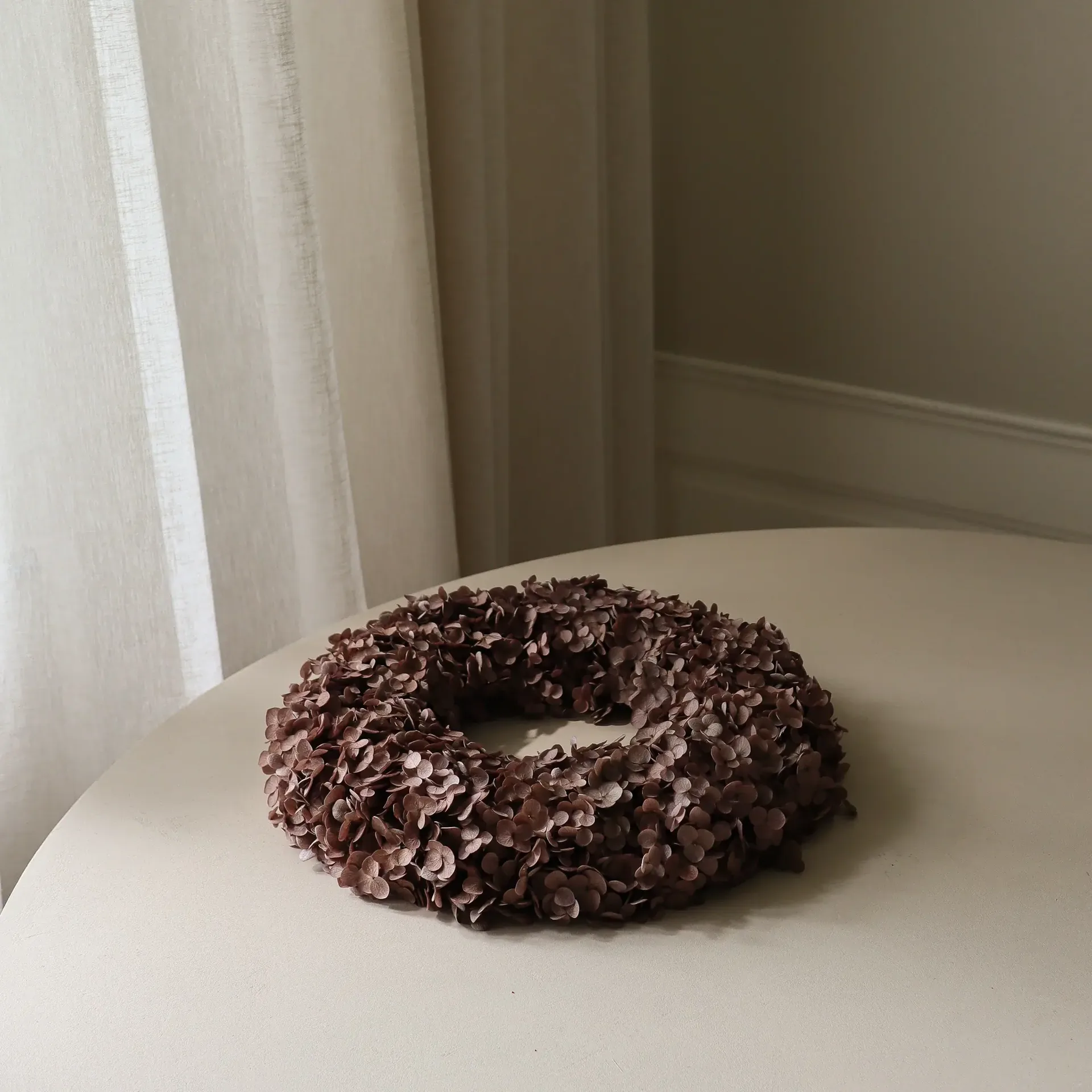 Hortensia Wreath grinalda de flores, Brown, 40 cm Botané