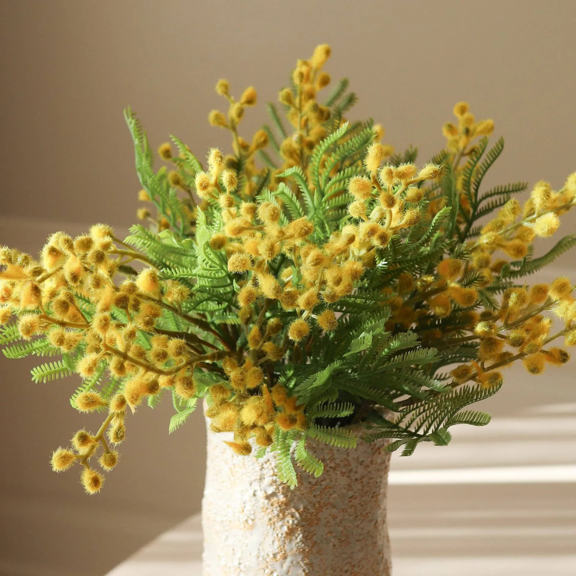 Mimosa buquê artificial, Mini, amarelo 10 un. Botané