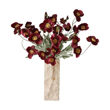Molho de flores artificiais de papoila - Borgonha, 56 cm, 10 un. - Botané