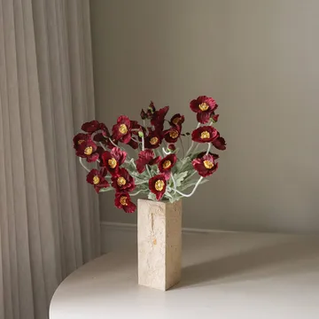 Molho de flores artificiais de papoila - Borgonha, 56 cm, 10 un. - Botané