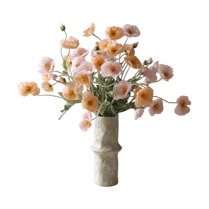 Molho de flores artificiais de papoila - Sorbet Kisses, rosa-claro-coral 11 un. - Botané