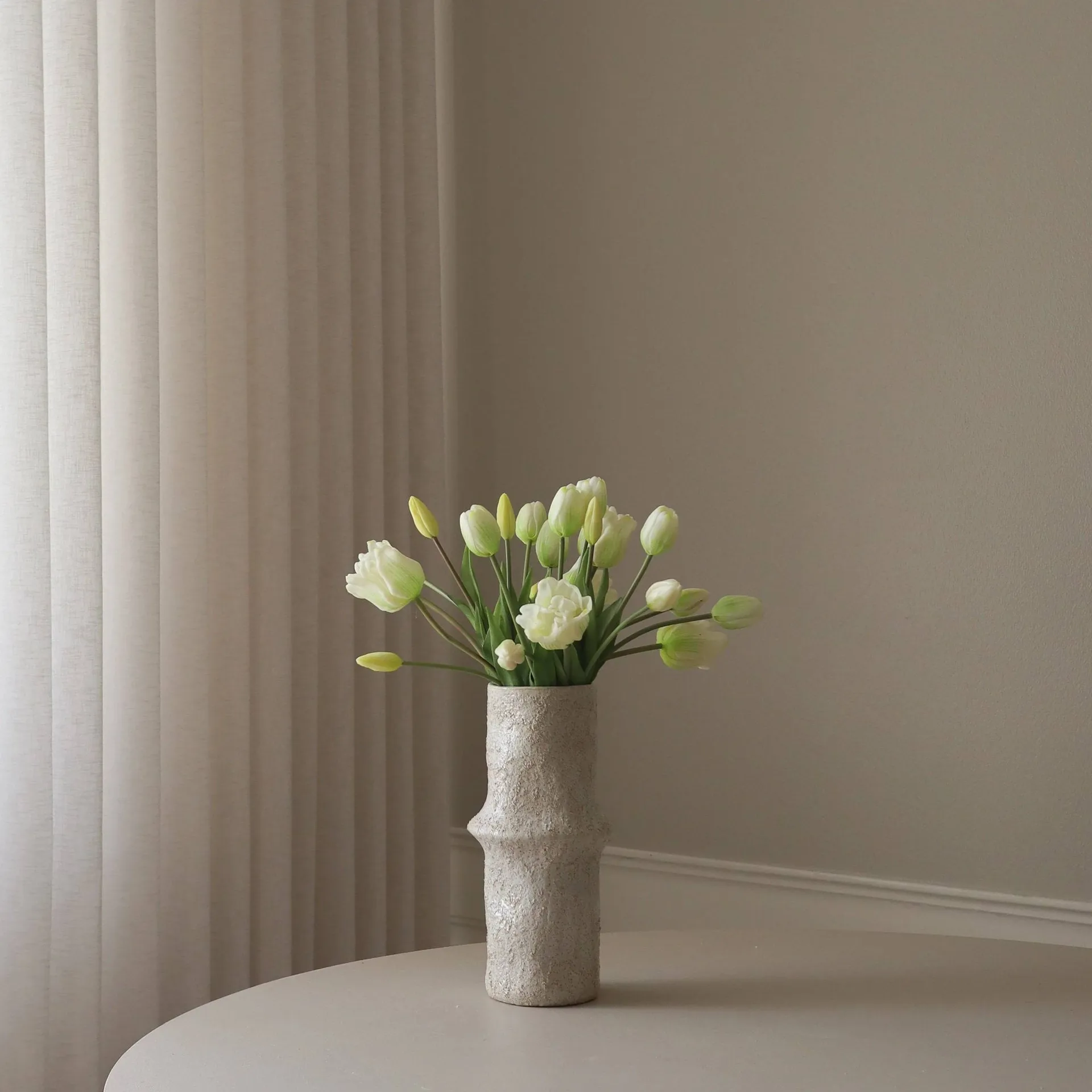 Ramo artificial de tulipas mistas, Branco, 20 unid. Botané
