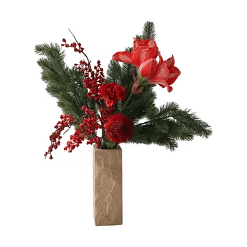 Red spritz ramo artificial - Amarílis, cravo, ramos com bagas, ramos de abeto, 72 cm - Botané