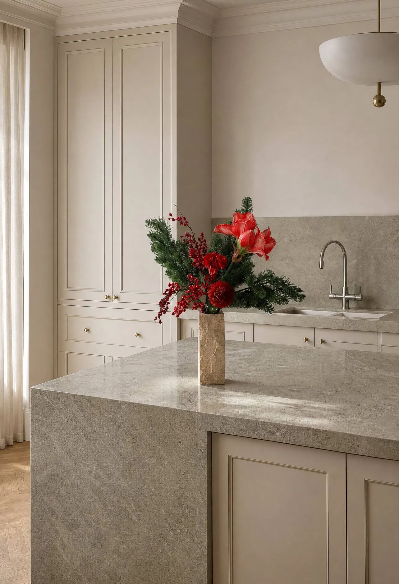 Red spritz ramo artificial, Amarílis, cravo, ramos com bagas, ramos de abeto, 72 cm Botané