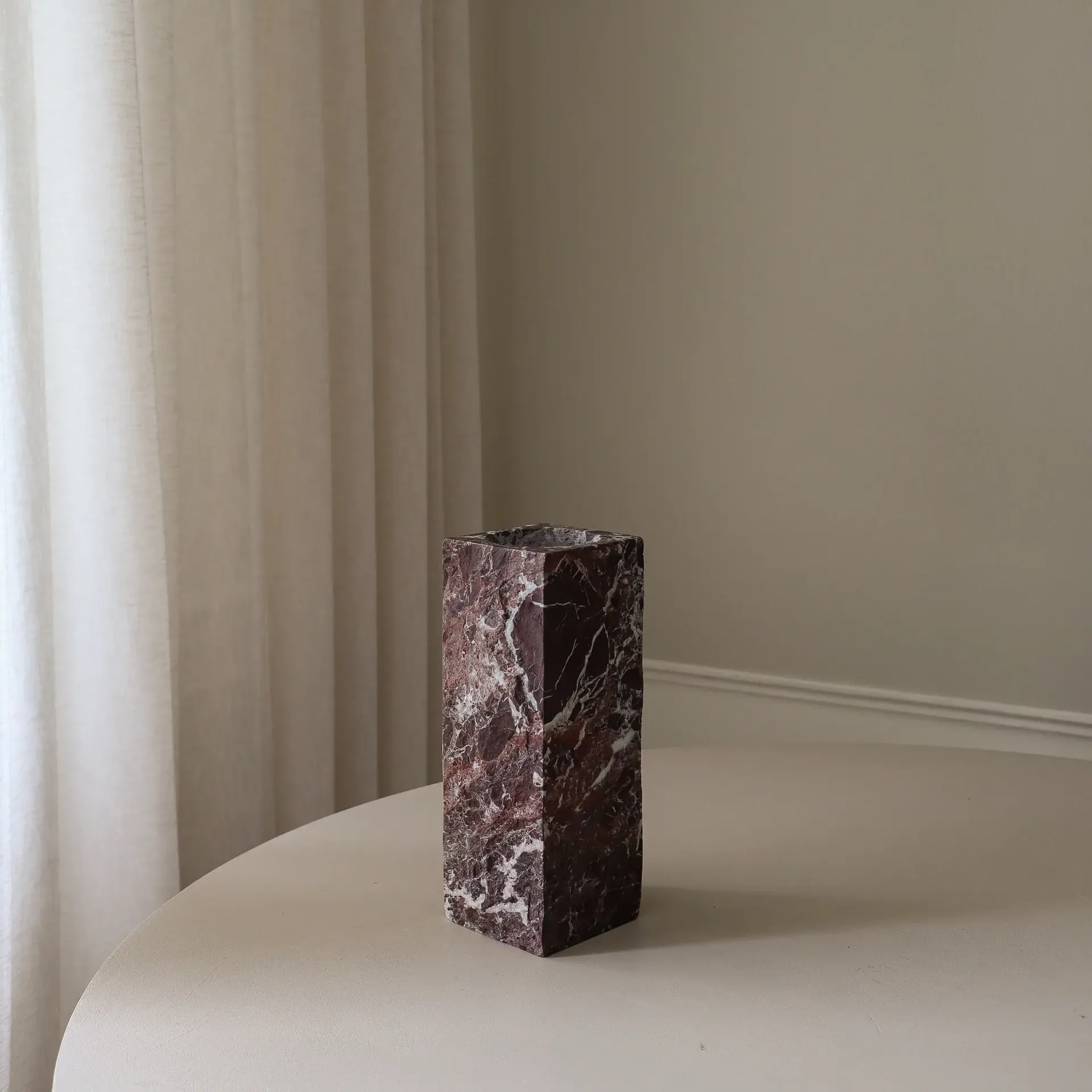 Rosso Levanto Edge vaso de mármore, Médio, 30 cm Botané