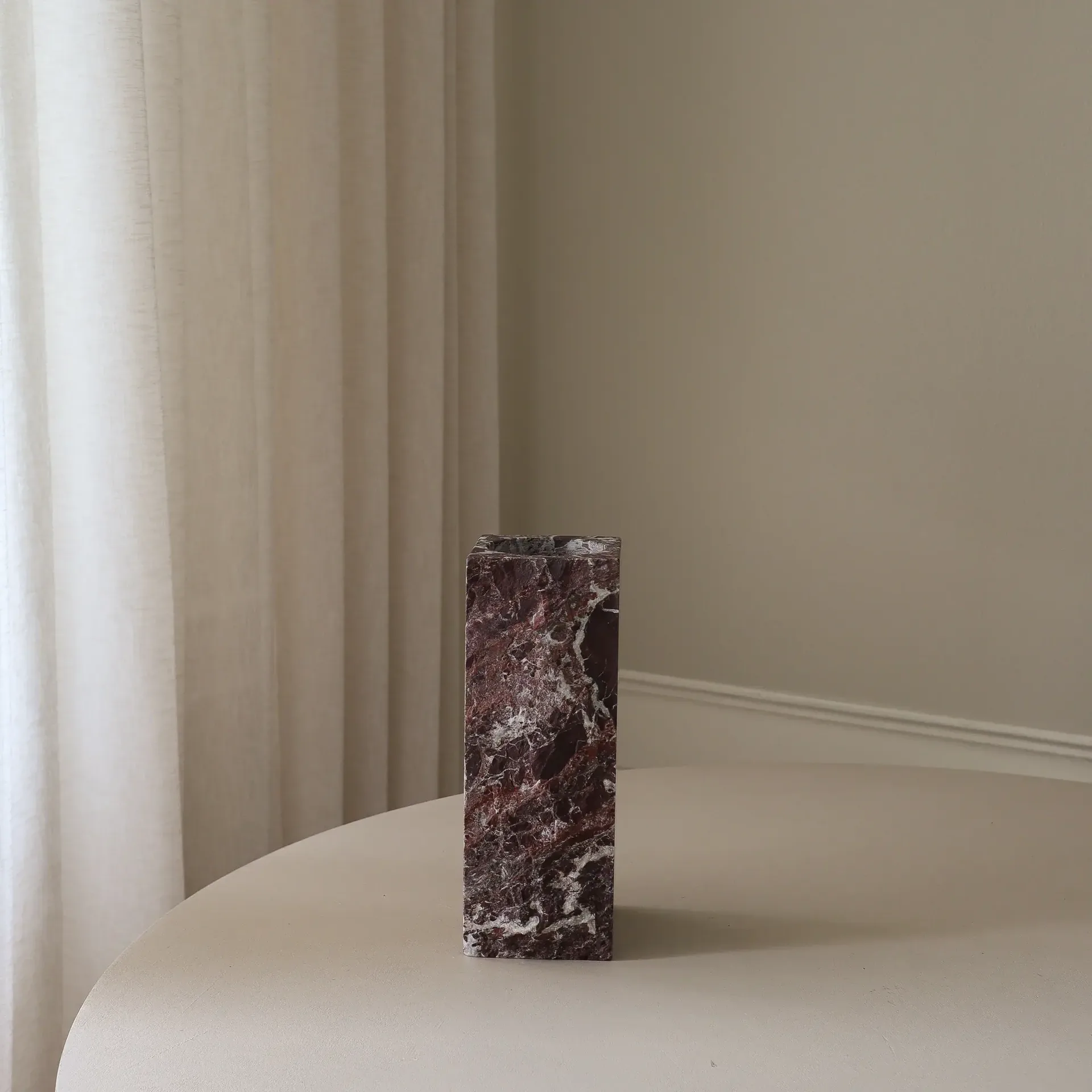 Rosso Levanto Edge vaso de mármore, Médio, 30 cm Botané