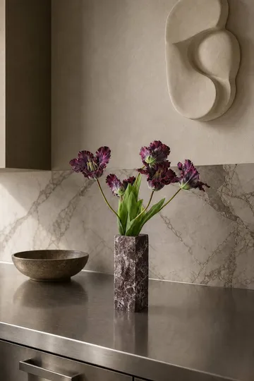 Rosso Levanto Edge vaso de mármore - Pequeno, 25 cm - Botané