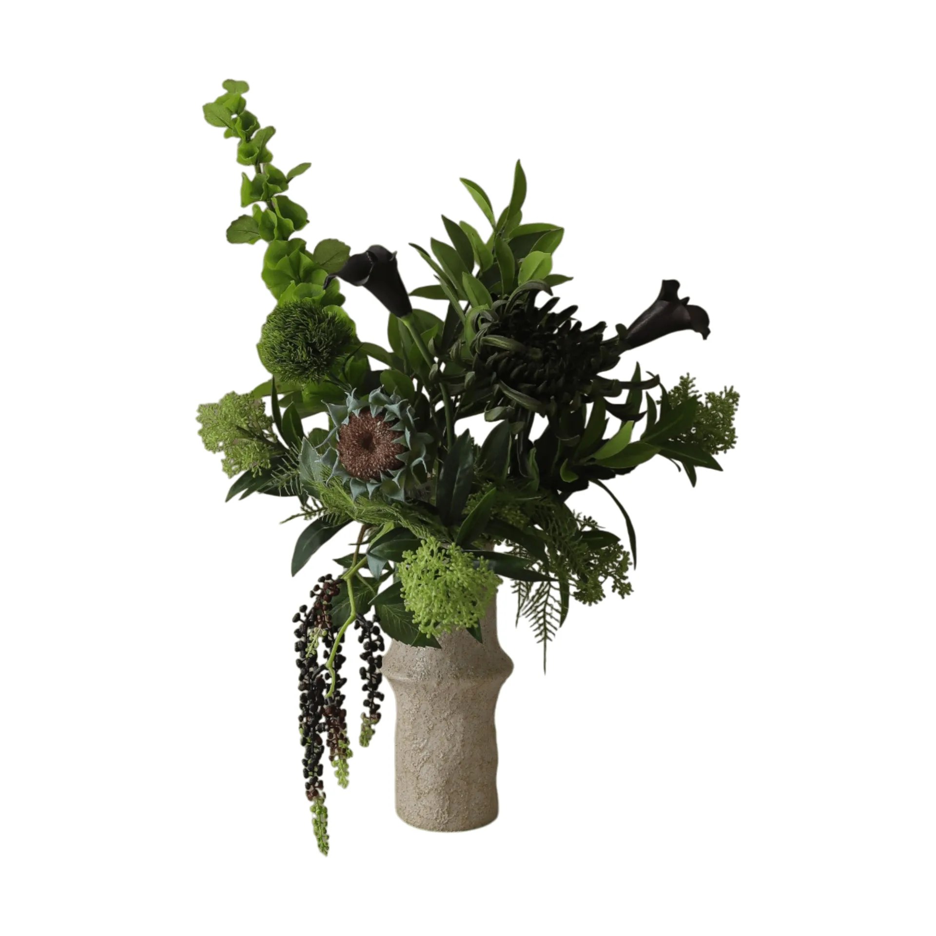 Verdant Noir ramo artificial, Kála-crisantemo-aranha-helianthus-de-outono, 92 cm, 13 un Botané