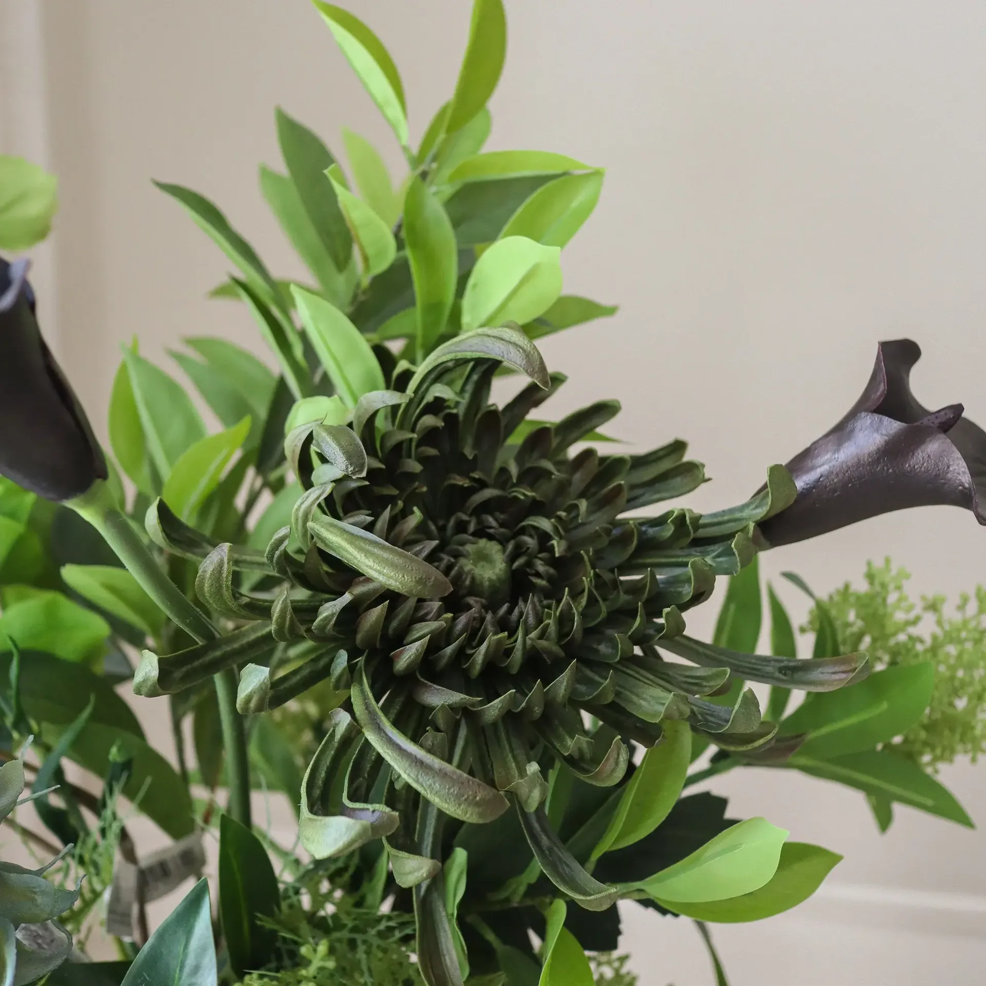 Verdant Noir ramo artificial, Kála-crisantemo-aranha-helianthus-de-outono, 92 cm, 13 un Botané