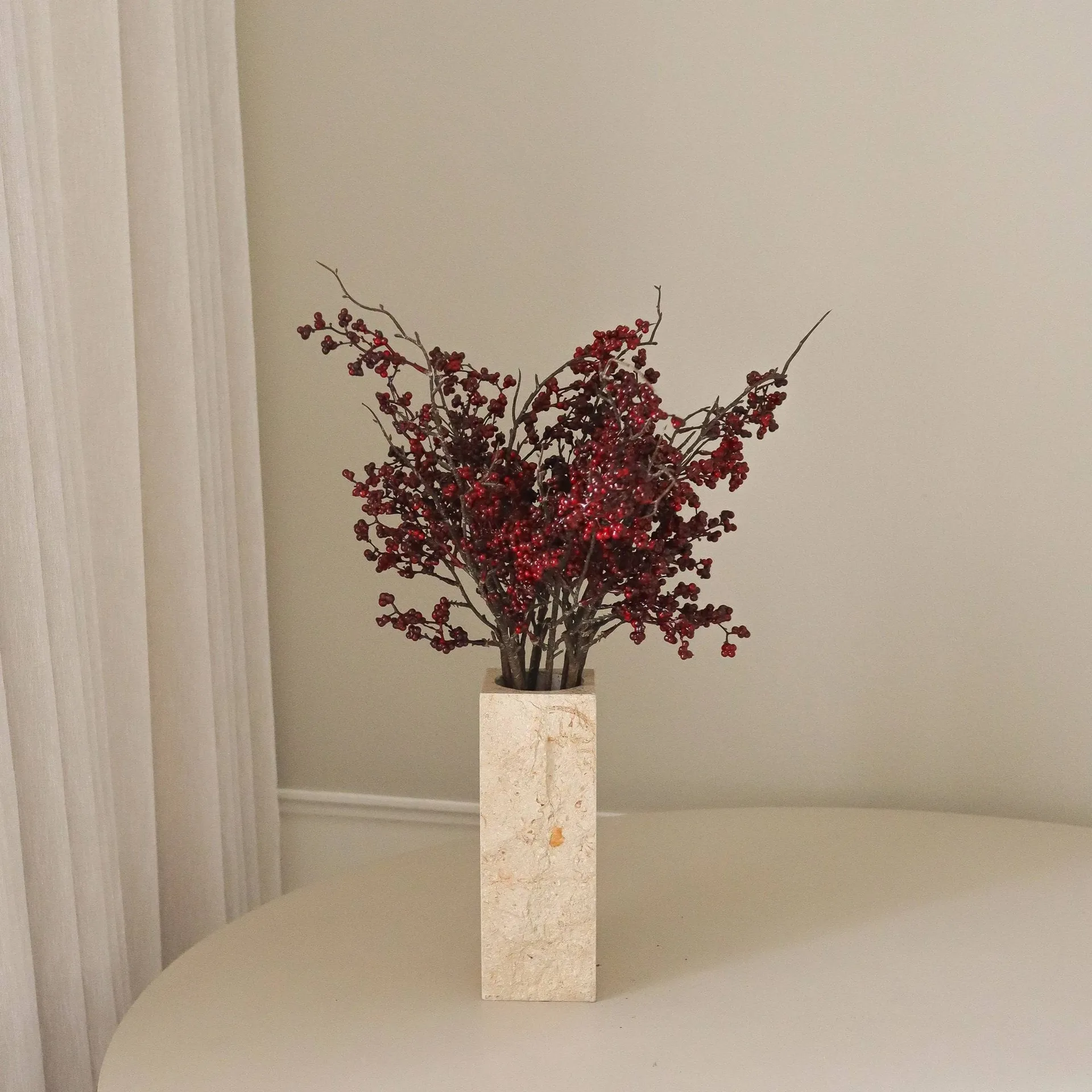 Wild Berry ramo artificial, Ramos de bagas vermelho-escuros, 66 cm Botané