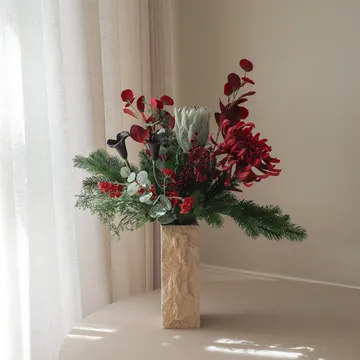 Wild winter ramo artificial - Protea, crisântemo-aranha, copo-de-leite, eucalipto, 84 cm - Botané