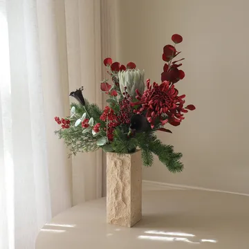 Wild winter ramo artificial - Protea, crisântemo-aranha, copo-de-leite, eucalipto, 84 cm - Botané