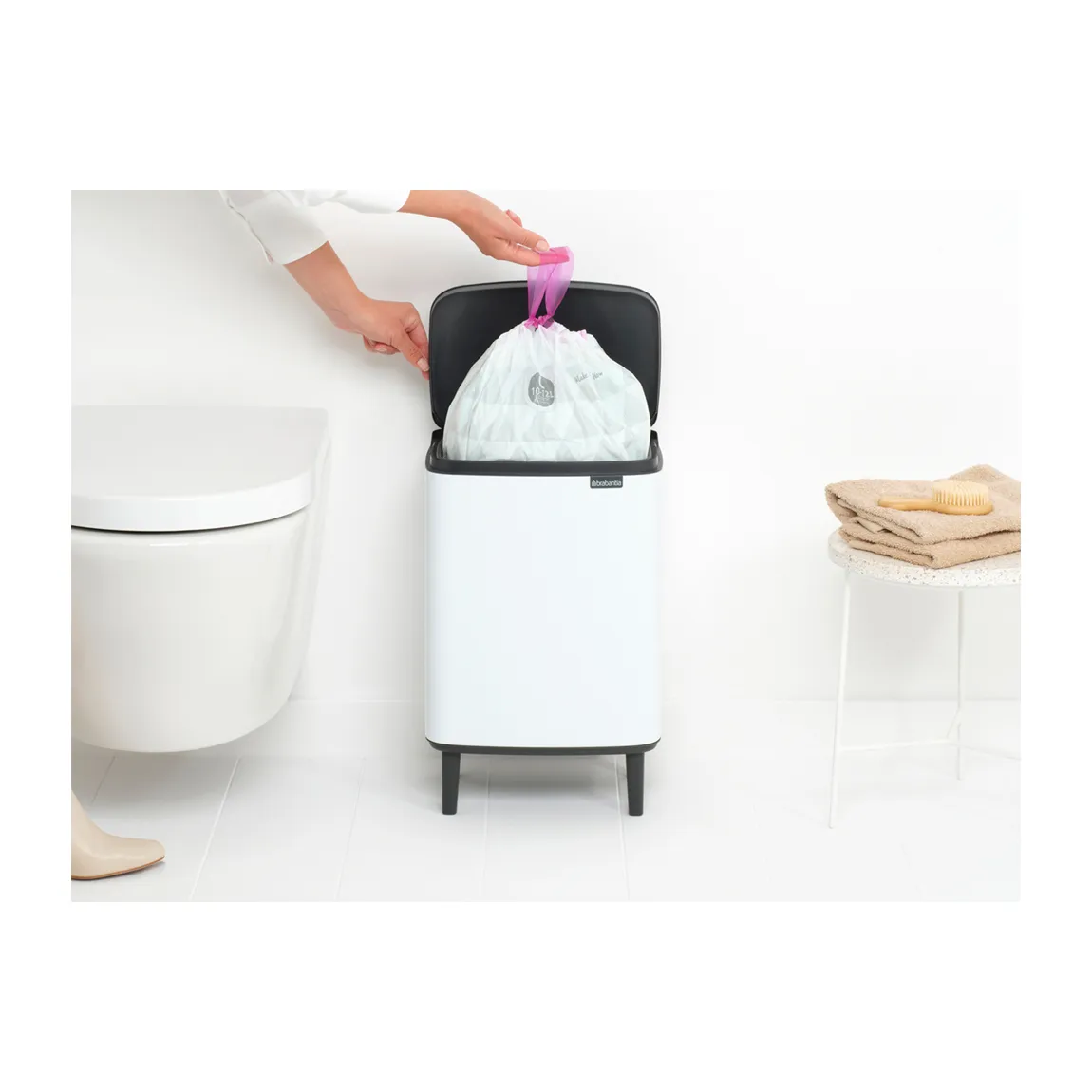 Bo caixote de lixo alto 12 L, Branco Brabantia