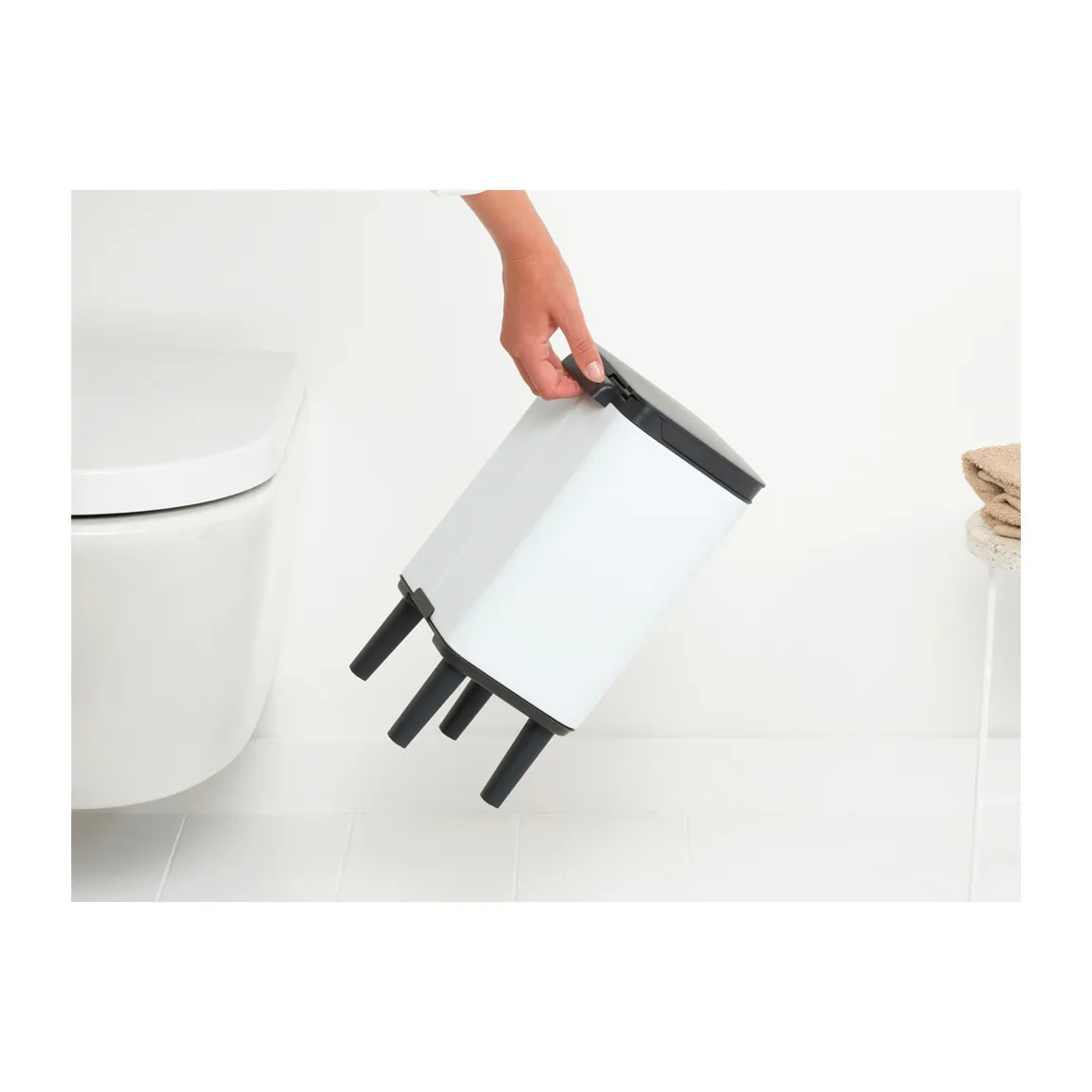 Bo caixote de lixo alto 4 L, Branco Brabantia