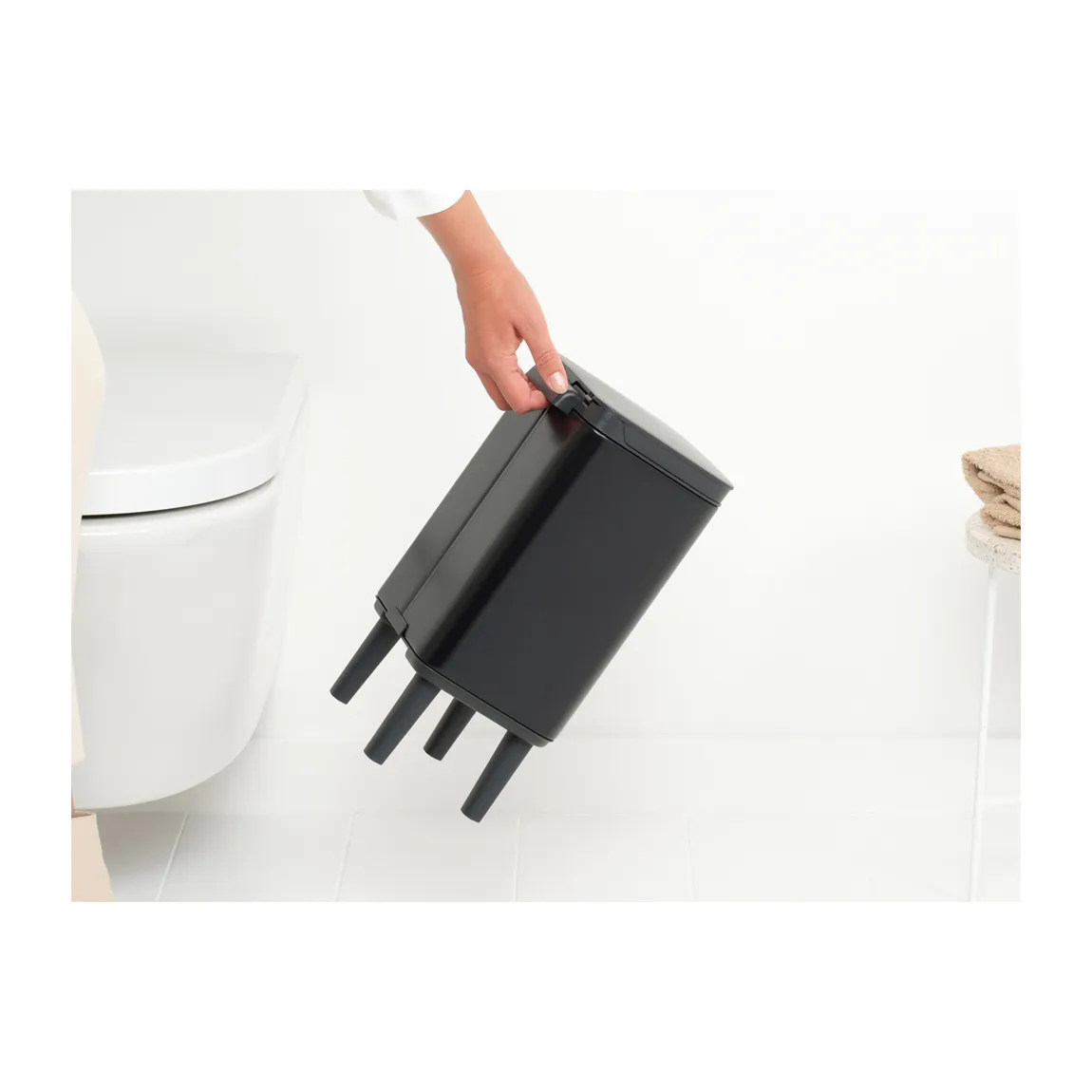 Bo caixote de lixo alto 4 L, Preto matte Brabantia