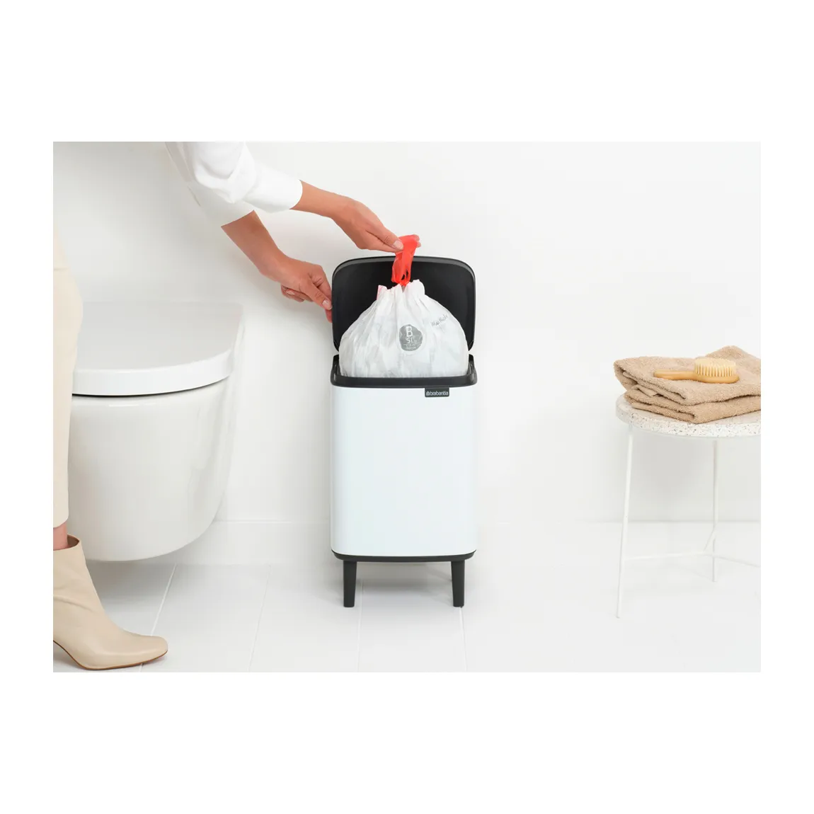 Bo caixote de lixo alto 7 L, Branco Brabantia