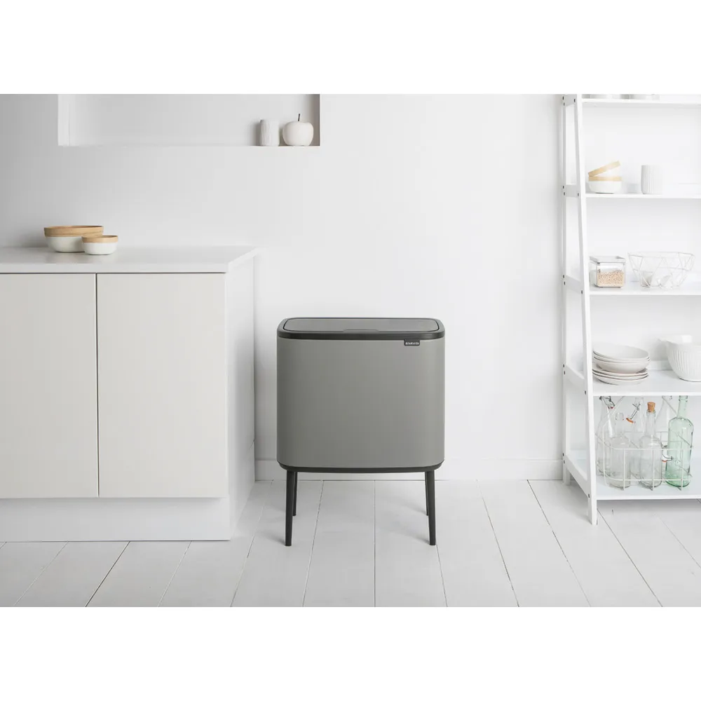 Bo Touch Bin 11+23 litros, Mineral concrete grey Brabantia