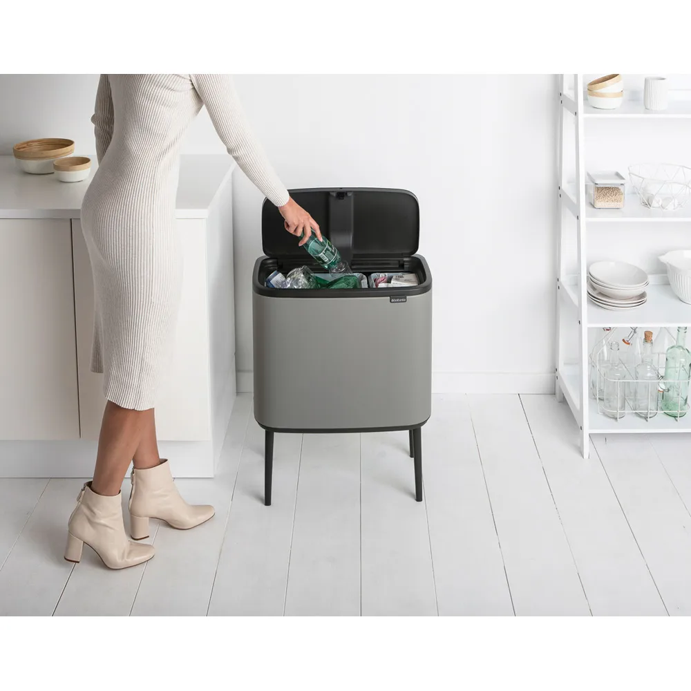 Bo Touch Bin 11+23 litros, Mineral concrete grey Brabantia