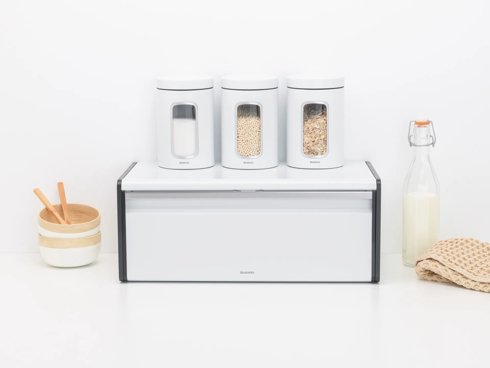 Caixa de pão Fall Front, white-black Brabantia