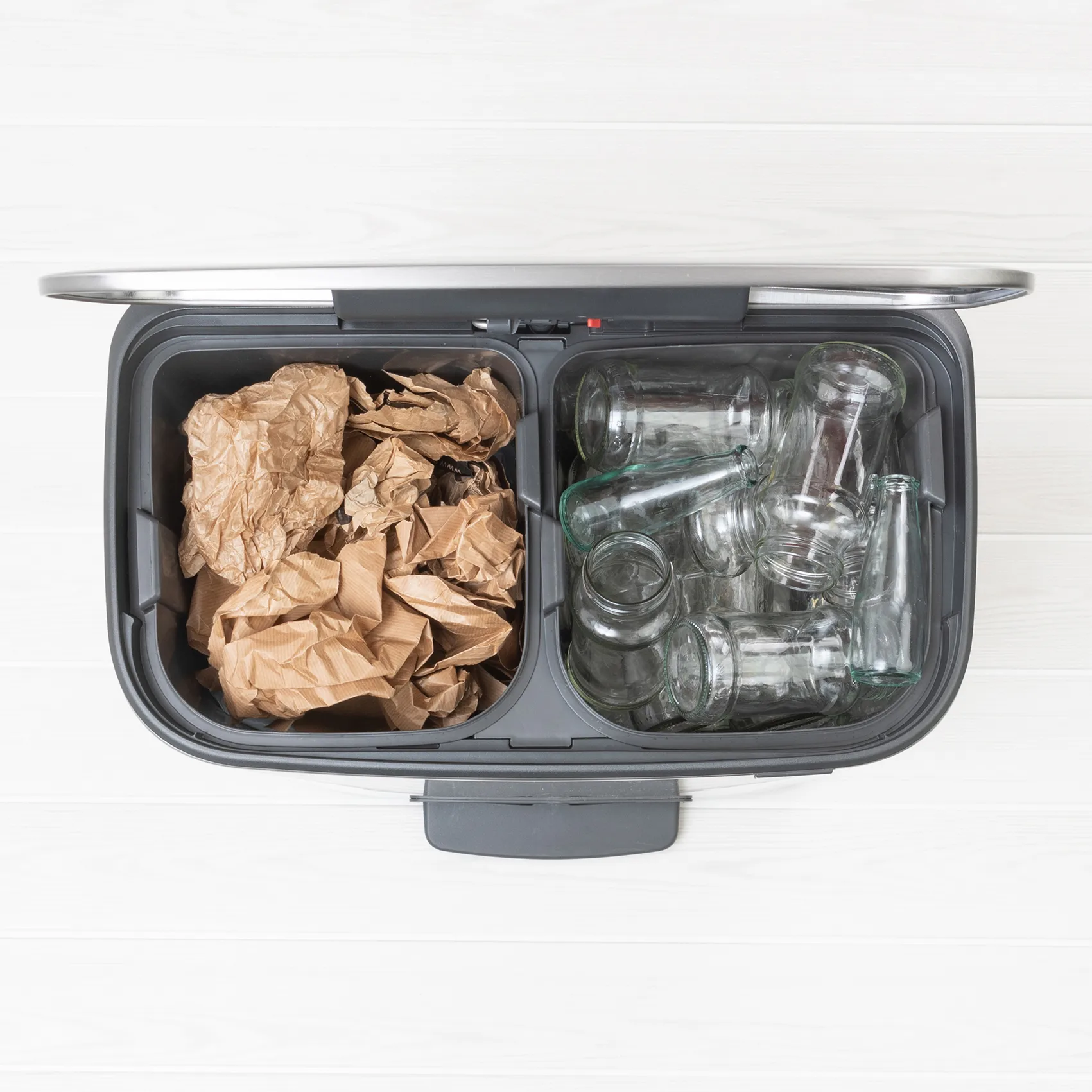 Caixote com pedal Bo Bin 2x30 L, aço mate Brabantia