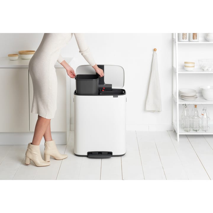 Caixote com pedal Bo Bin 2x30 L, Branco Brabantia