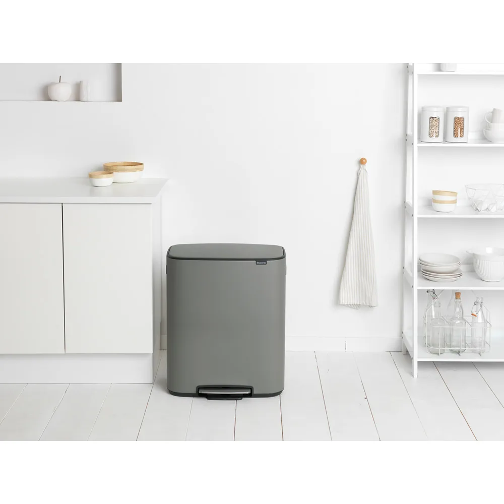 Caixote com pedal Bo Bin 2x30 L, Mineral concrete grey Brabantia