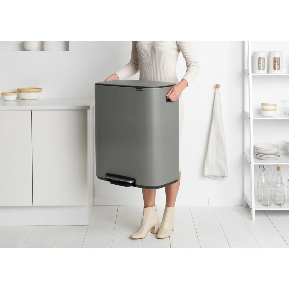 Caixote com pedal Bo Bin 2x30 L, Mineral concrete grey Brabantia