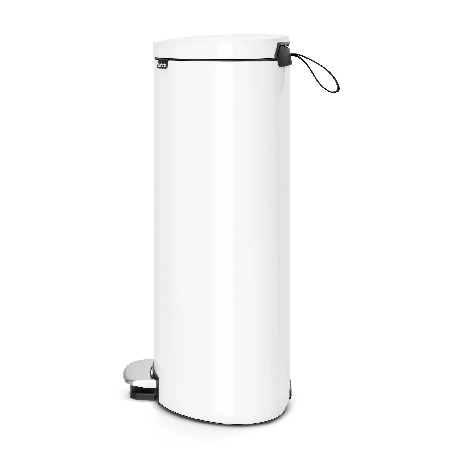 Caixote com pedal FlatBack+ Silencioso 30 litros, branco Brabantia