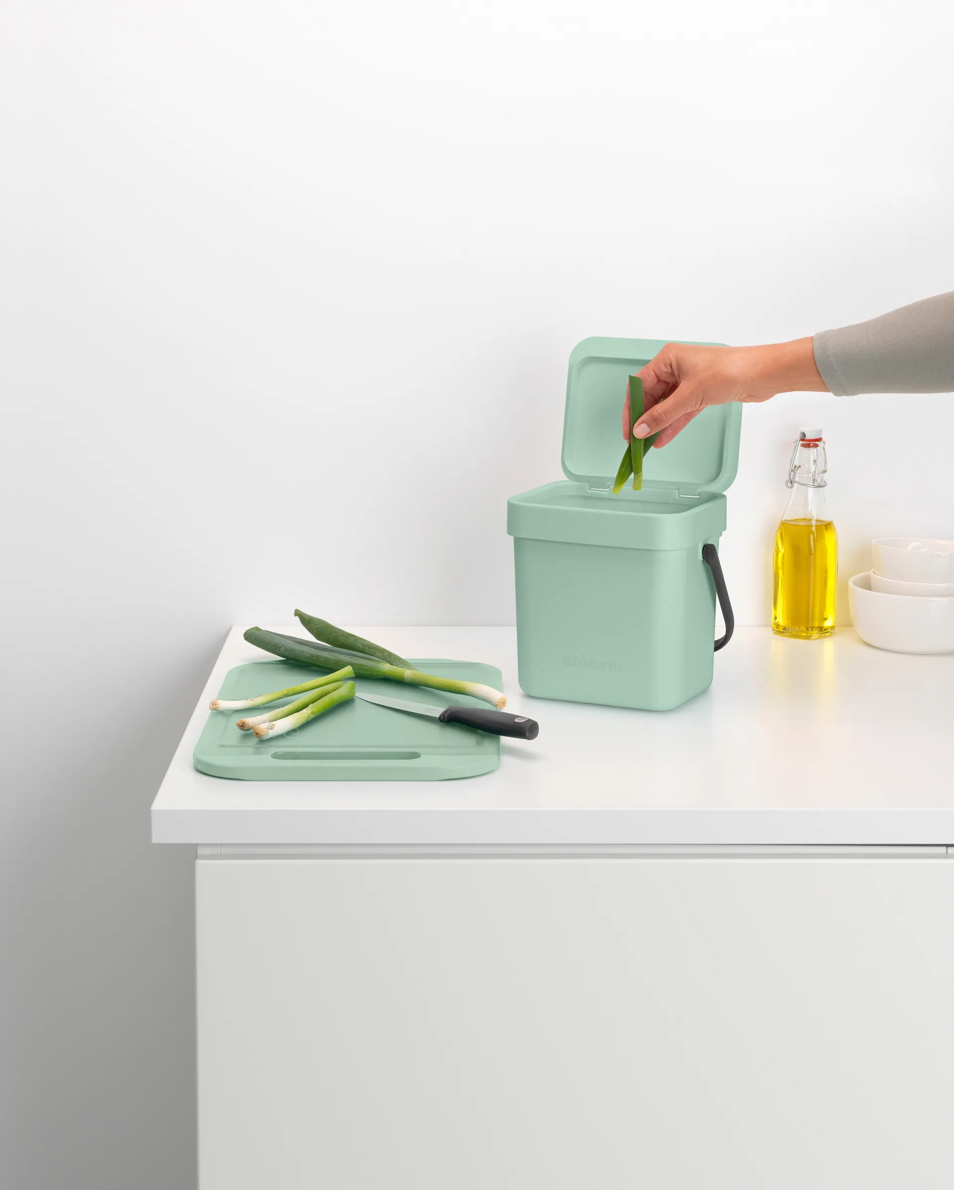 Caixote de lixo Sort & Go 3 l., Jade green Brabantia