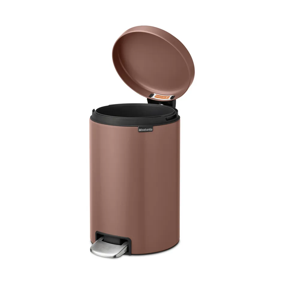 Caixote de pedal New Icon 12 litros, Satin Taupe Brabantia
