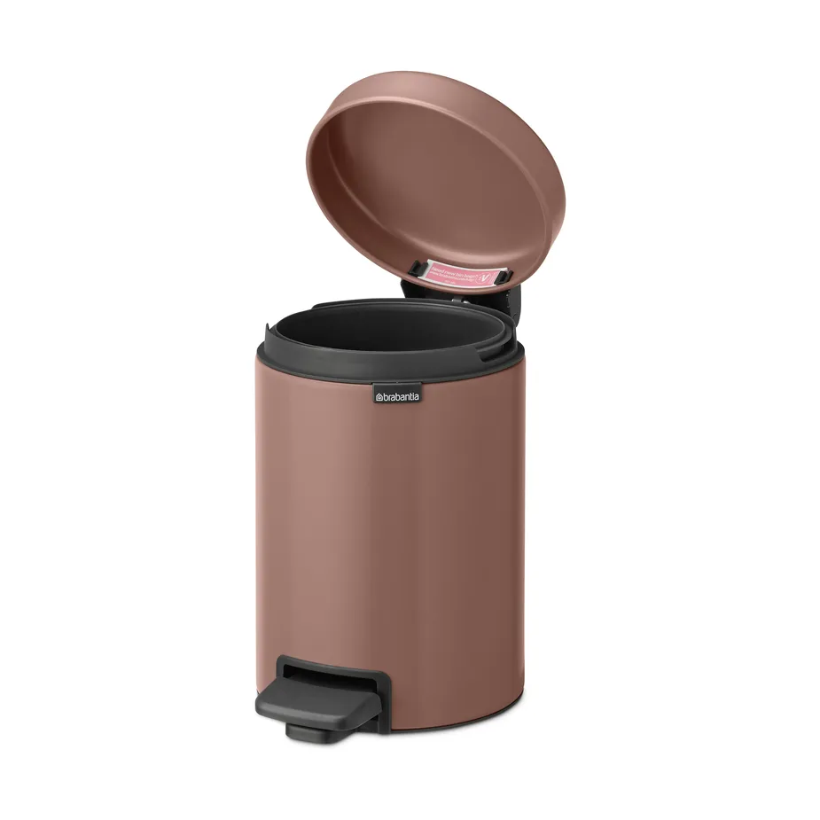 Caixote de pedal New Icon 3 litros, Satin Taupe Brabantia