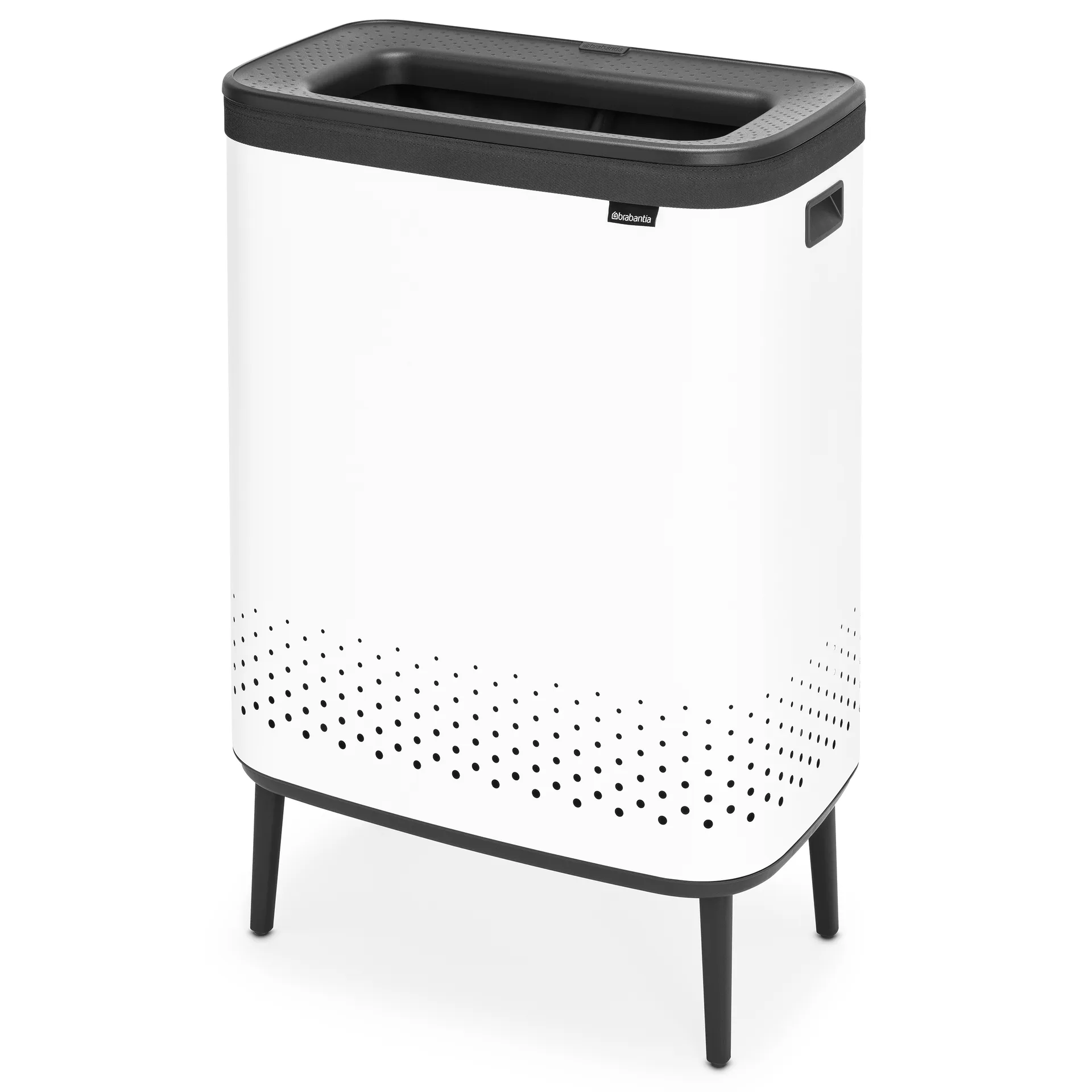 Cesto de roupa alto Bo 2x45 L, branco Brabantia
