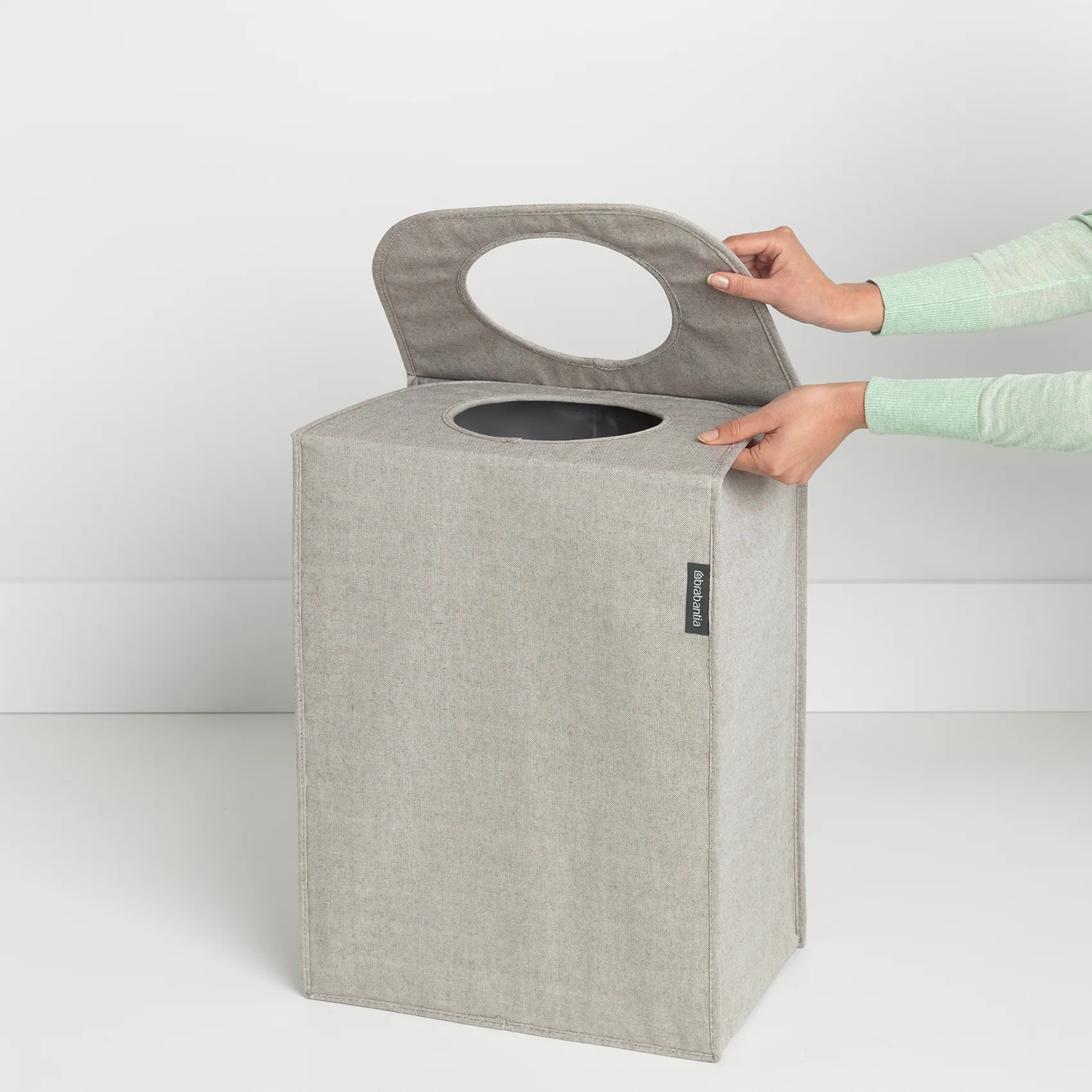 Cesto de roupa de tecido Brabantia retangular 55 litros, light grey Brabantia