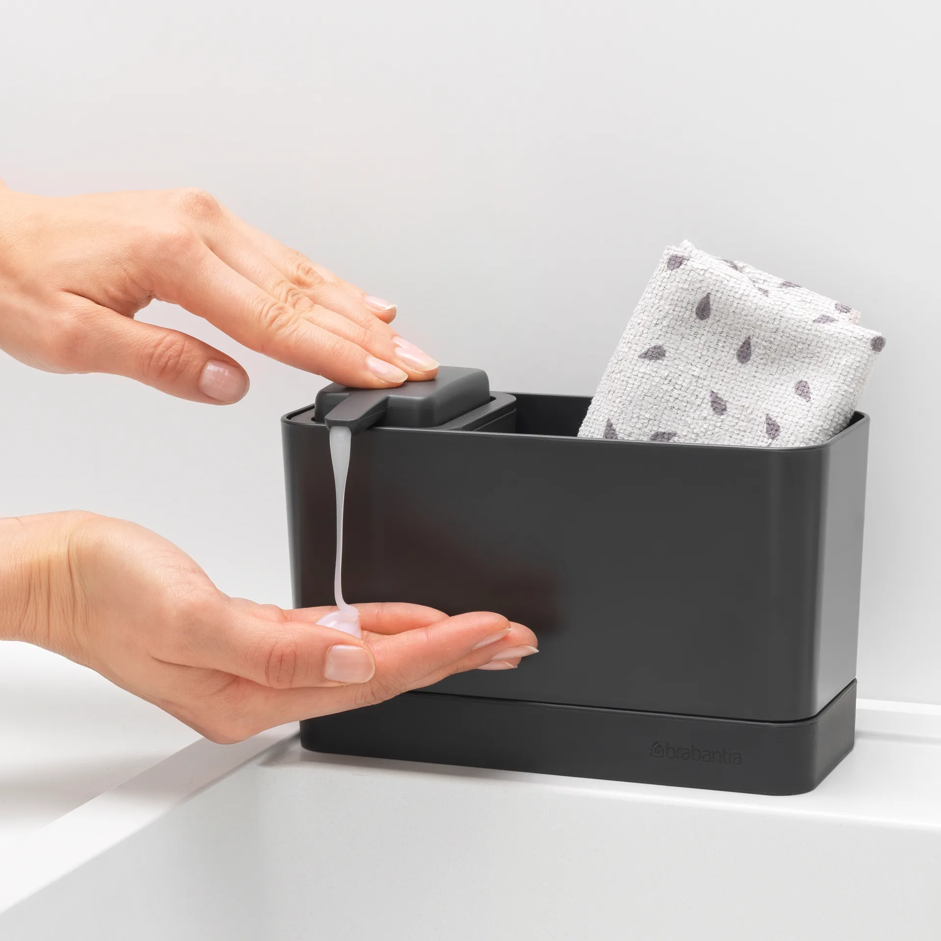 Cesto para lava louça com dispensador de sabão Brabantia, dark grey Brabantia