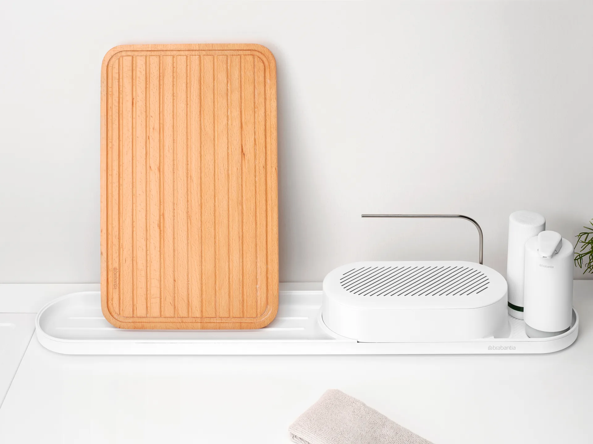 Conjunto Organizador de Pia SinkStyle 4 Peças,  Mineral Fresh White  Brabantia