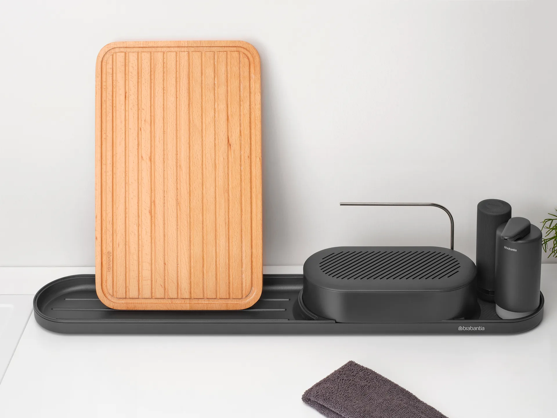 Conjunto Organizador de Pia SinkStyle 4 Peças, Mineral Infinite Grey Brabantia