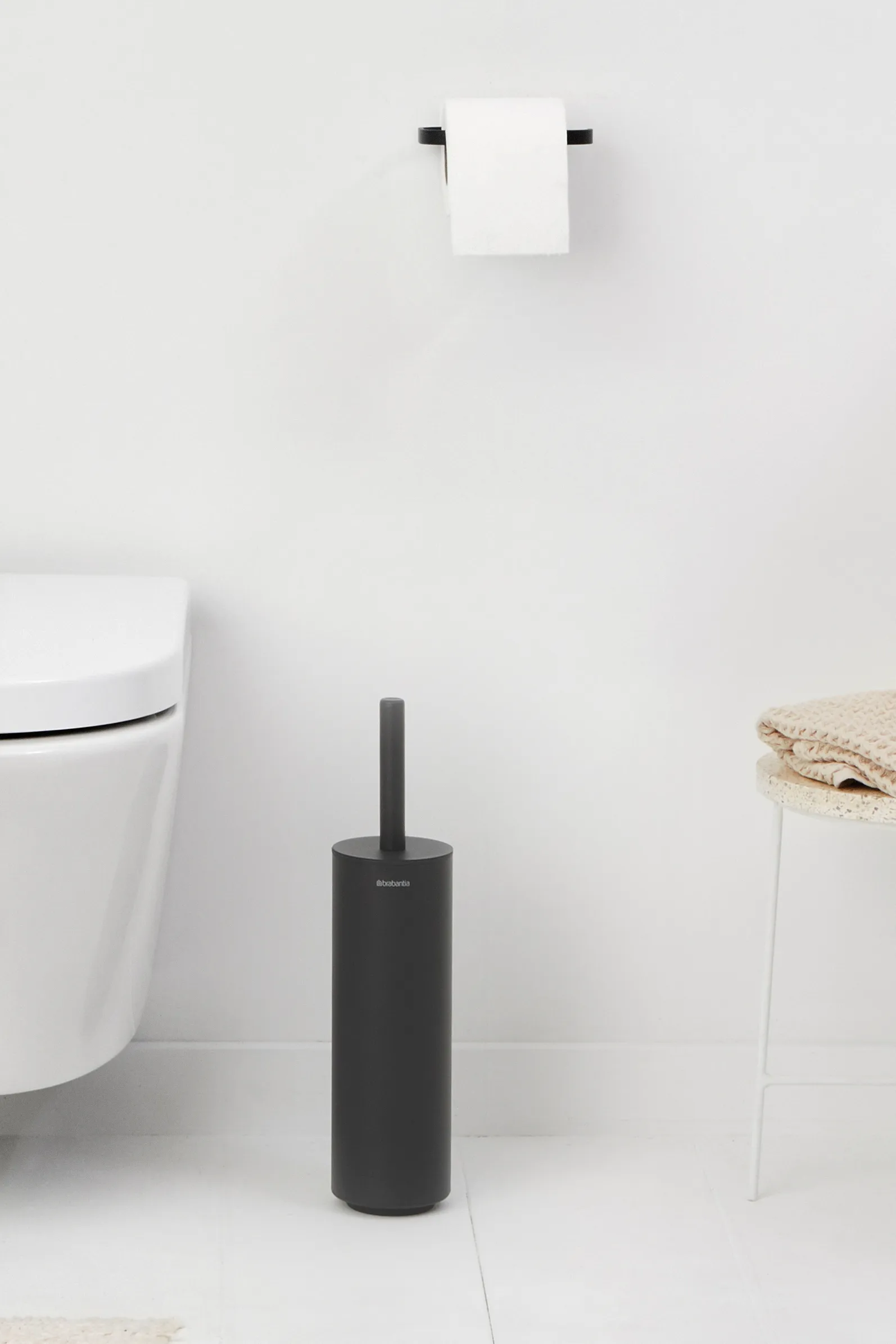 Escova WC MindSet com suporte, Mineral Infinite Grey, silicone Brabantia