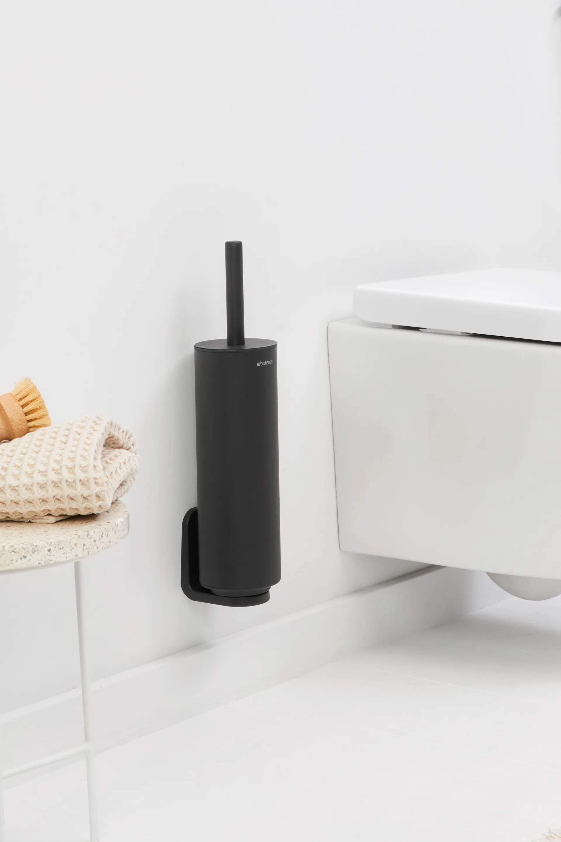 Escova WC MindSet com suporte, Mineral Infinite Grey, silicone Brabantia