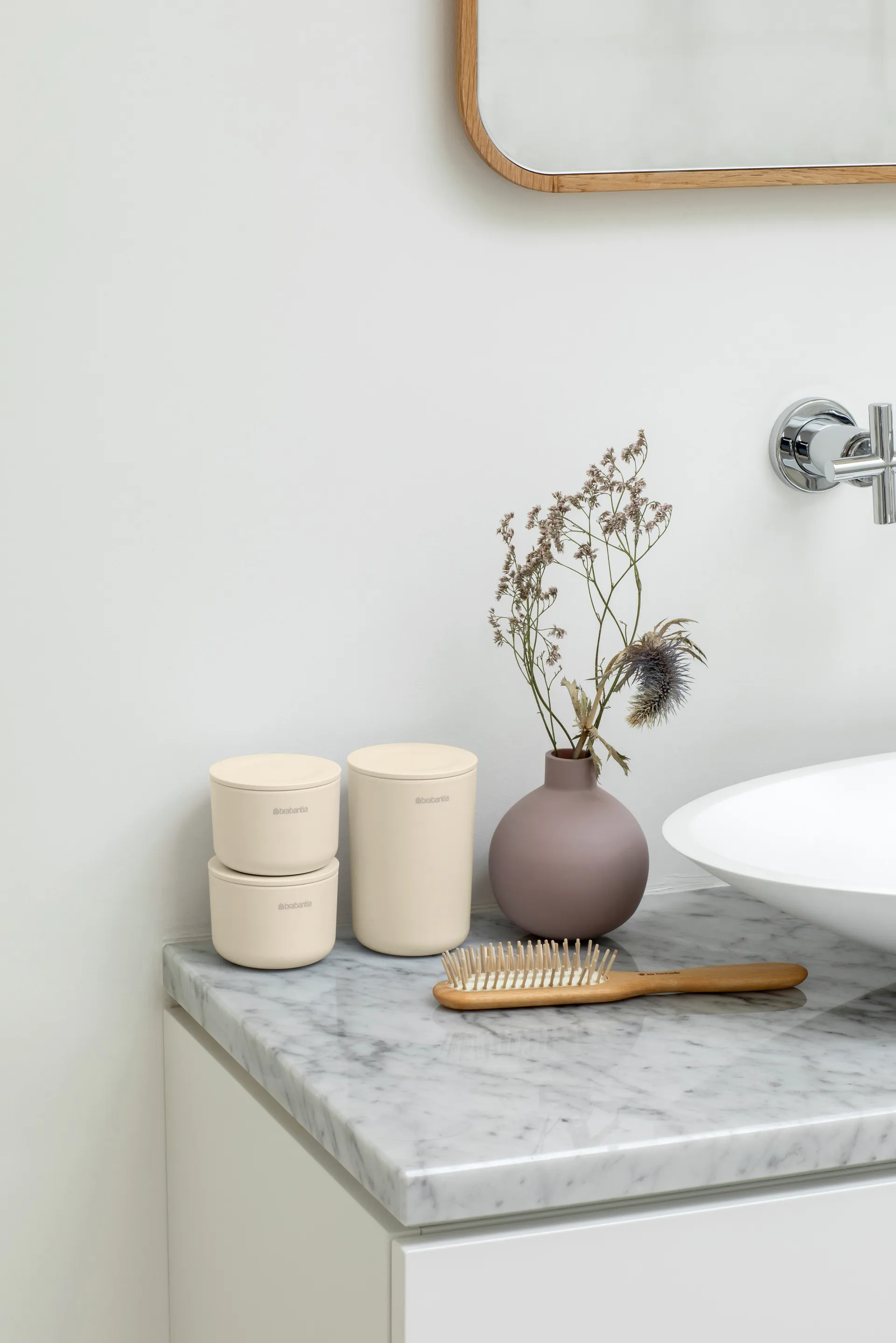 Frascos de arrumação ReNew, 3 un., Bege suave Brabantia